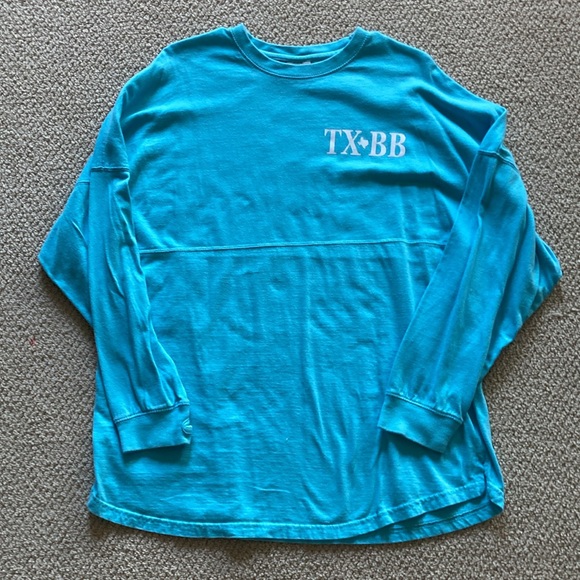 Pressbox Texas Bluebonnets Neon Blue Spirit Jersey Long Sleeve T-Shirt Small EUC - Picture 5 of 8